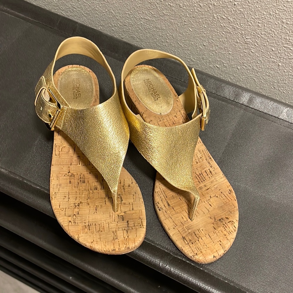 Michael Kors gold and cork sandal
